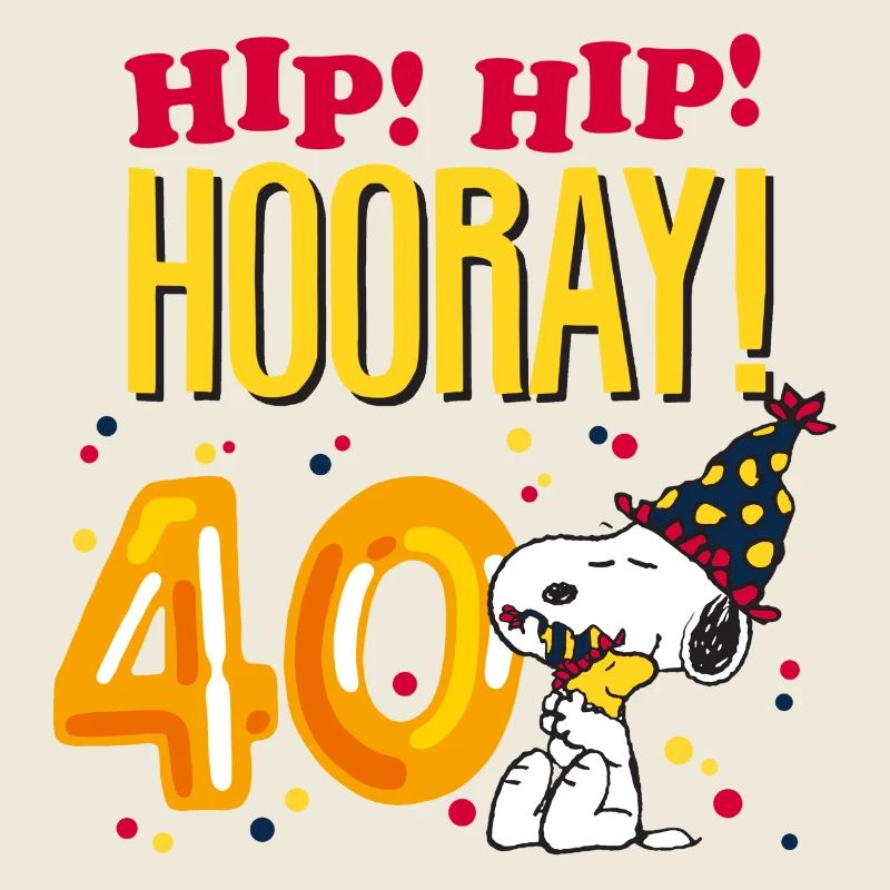 Peanuts 40 Jahre Geburtstagsdesign Mit Spruch