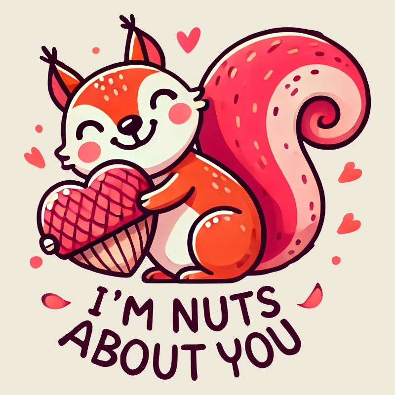 Nutty Squirrel with Heart Motif