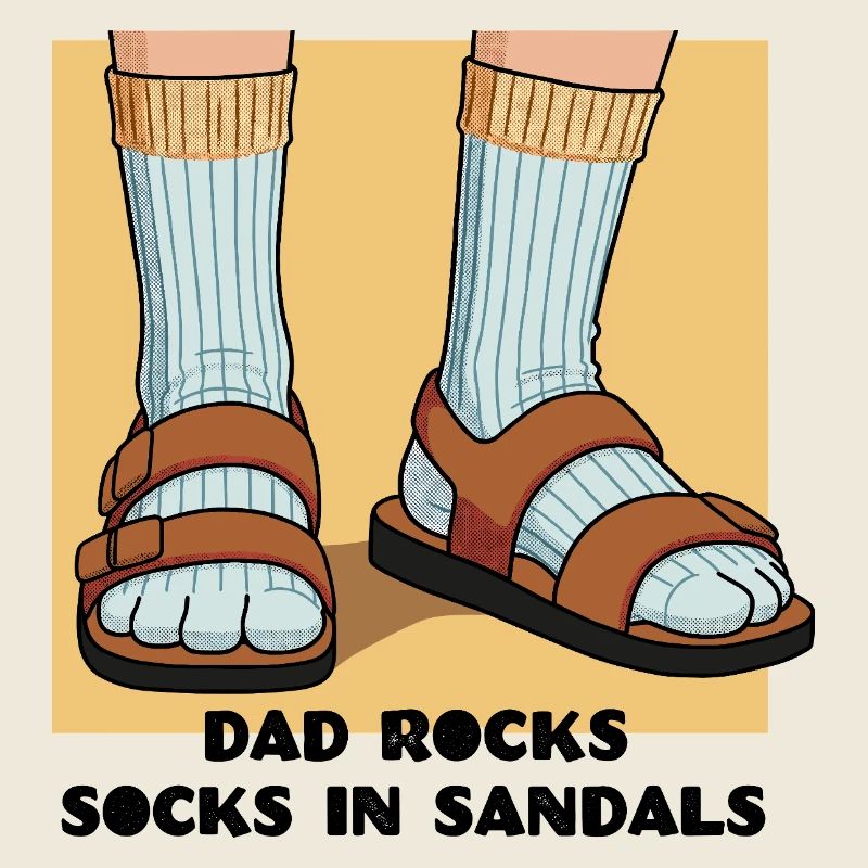 Dad rocks socks in sandals