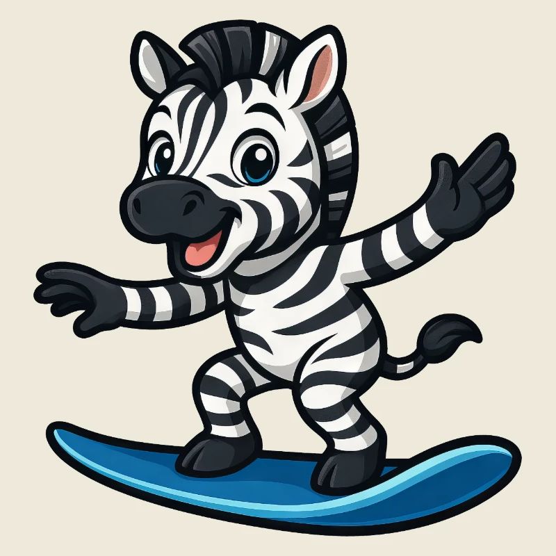 Cool Zebra Surfer Tenue De Plage Nageur Enfants