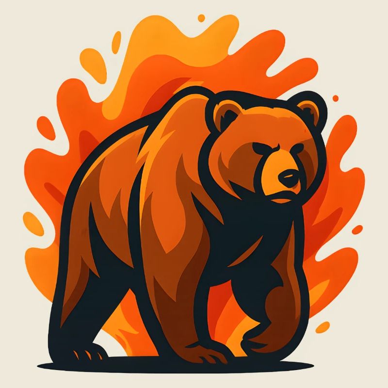 Burning Bear en flammes