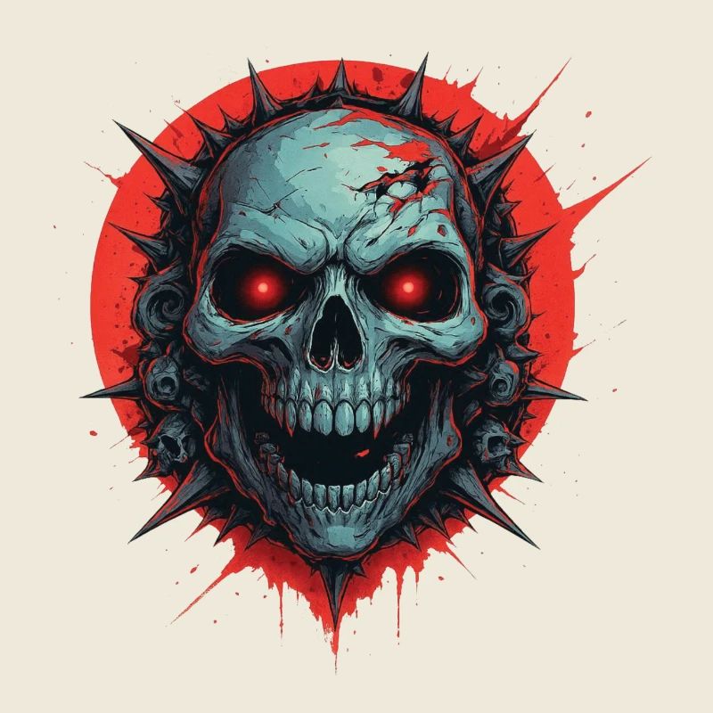 Ghost Skull with Red Vibes