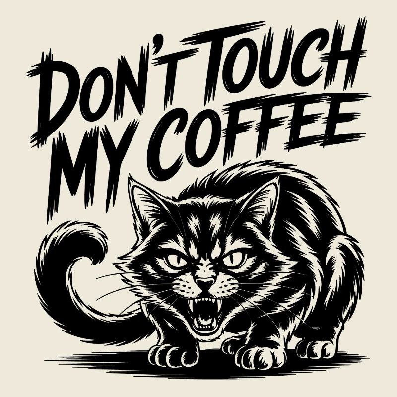 Lustige fauchende Katze Kaffeeliebe Design