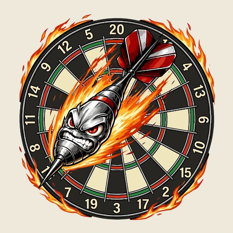 Flèche enflammée rencontre la cible de fléchettes