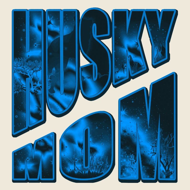 Husky Mom Neon Night Forest