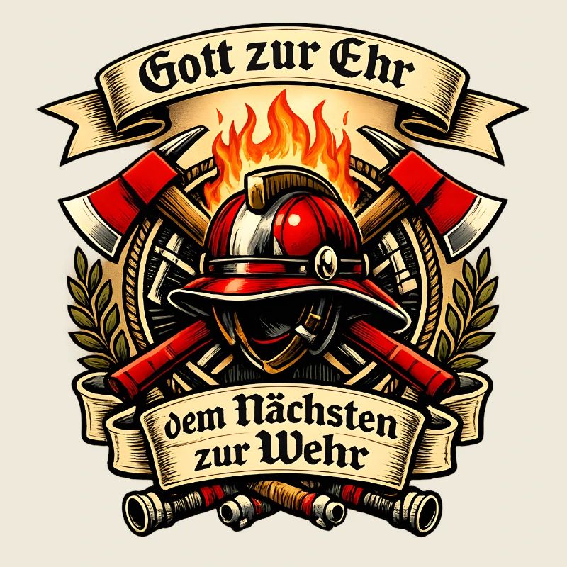 Feuerwehr Abzeichen Flammendes Wappen