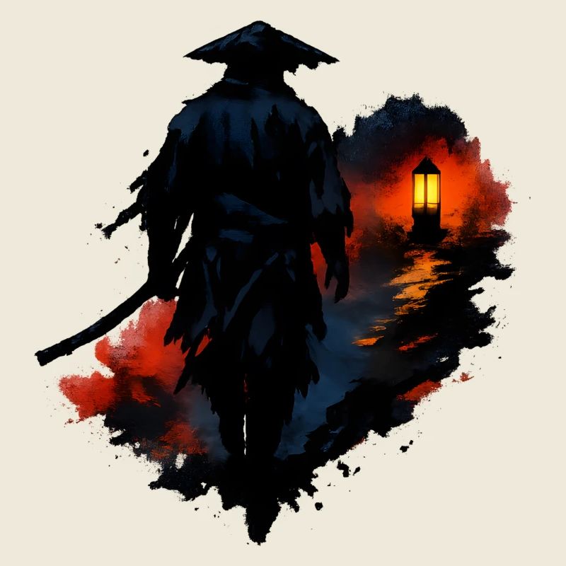 Nachtwanderer mit Laterne