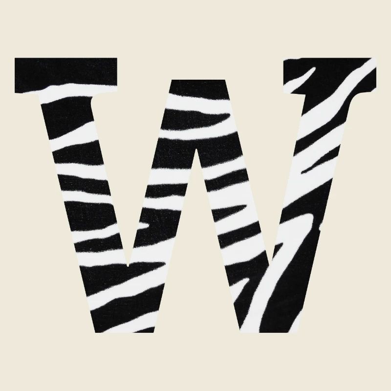 Buchstabe w zebra