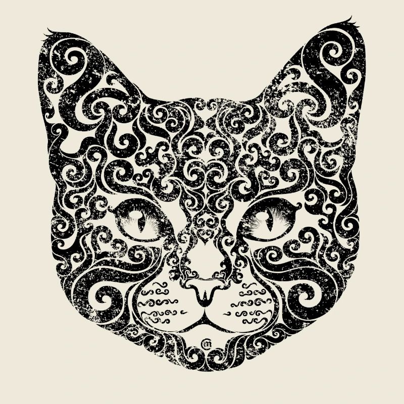 Chat tourbillonnant (n/b)