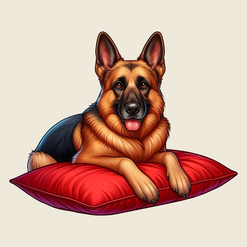 Deutscher Schäferhund Karikatur