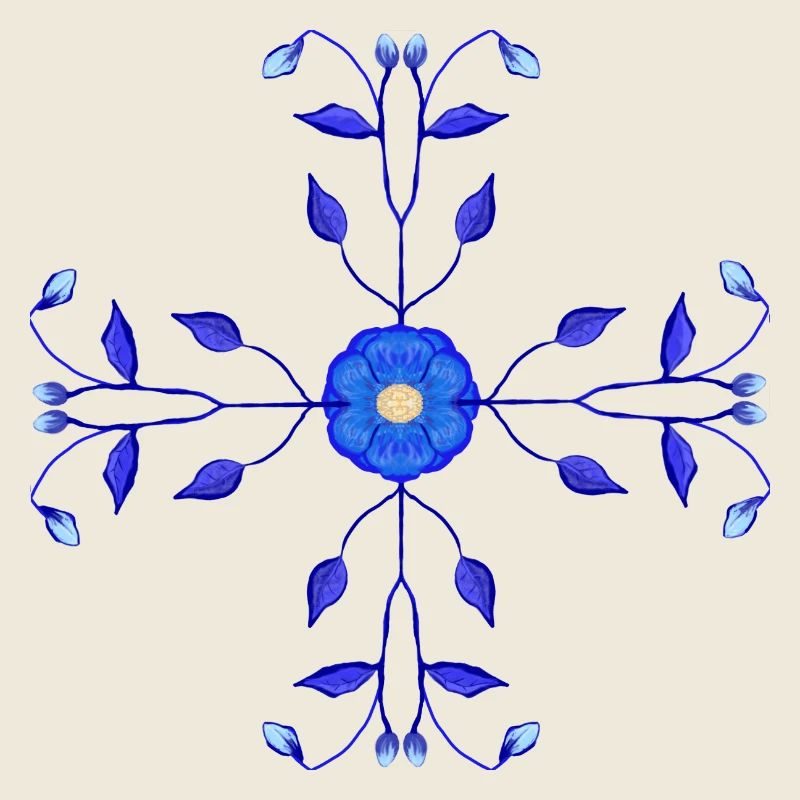 Blaue Blume Kross