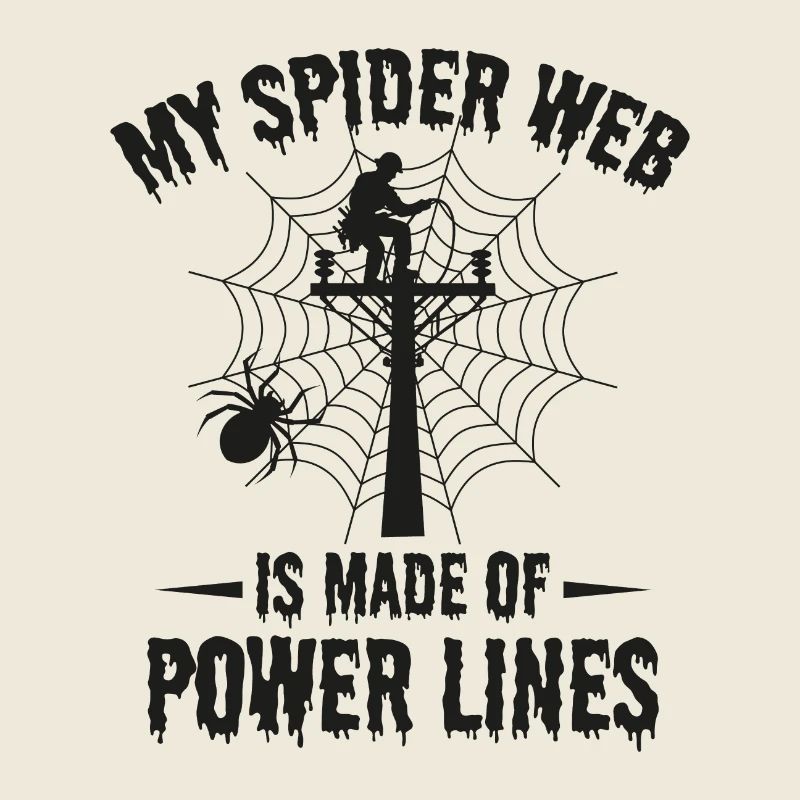 Lineman Halloween toile d’araignée Lignes électriques Spooky