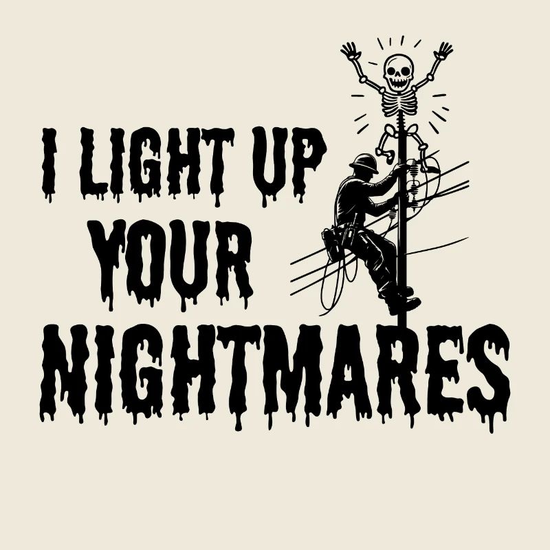 Lineman Halloween Nightmare Spooky Elektrisches Design