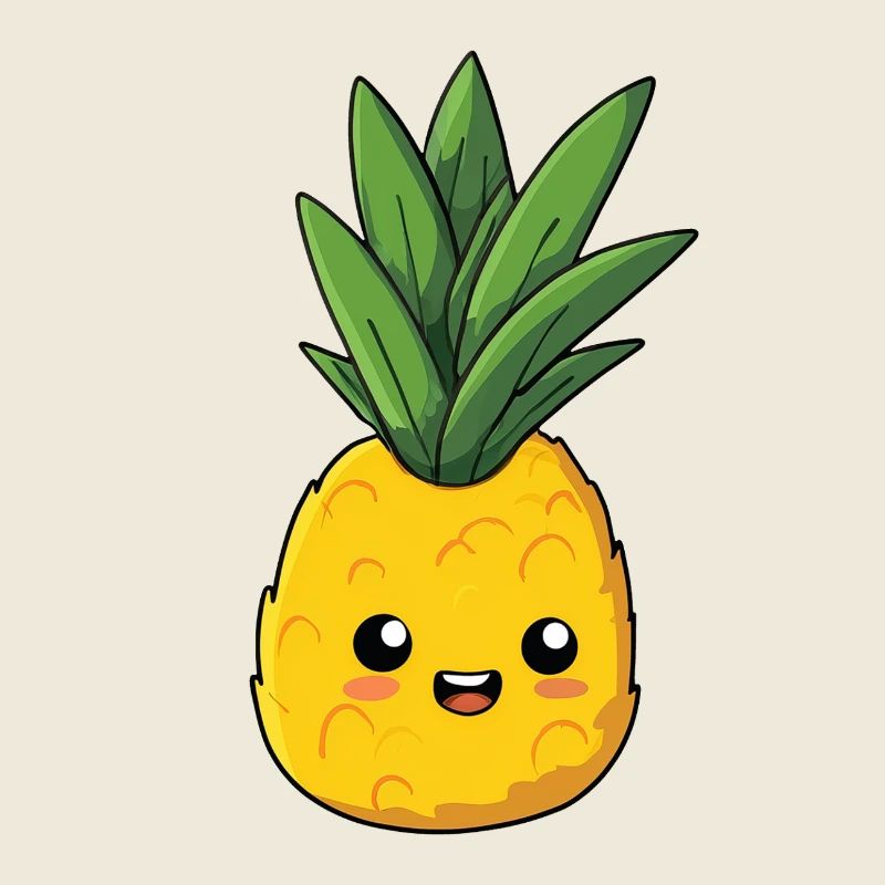 ananas content, expression innocente et mignonne