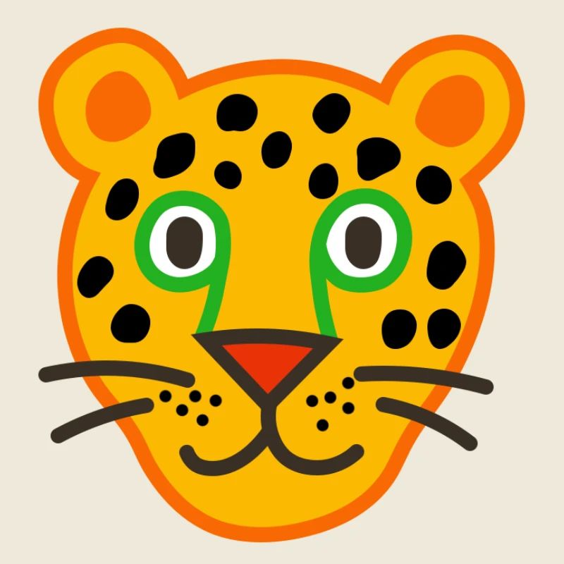 Cute Leopard Face Illustration