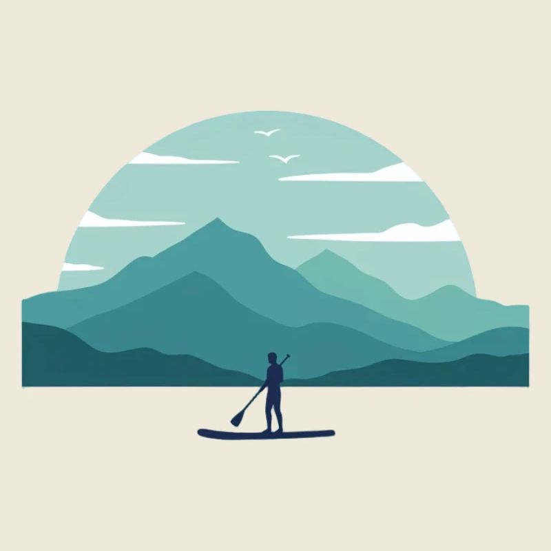 Paddleboard Dawn Over Peaks