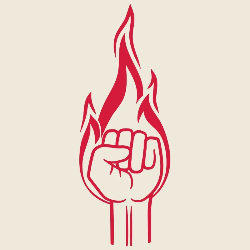 fist torch fire flame burning hot revolution