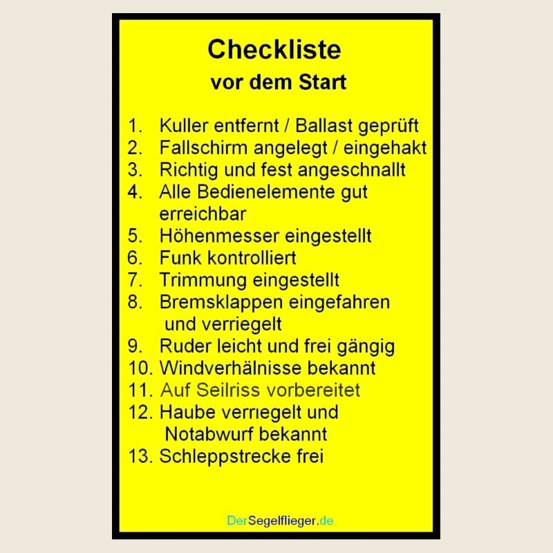 Checklist Glider