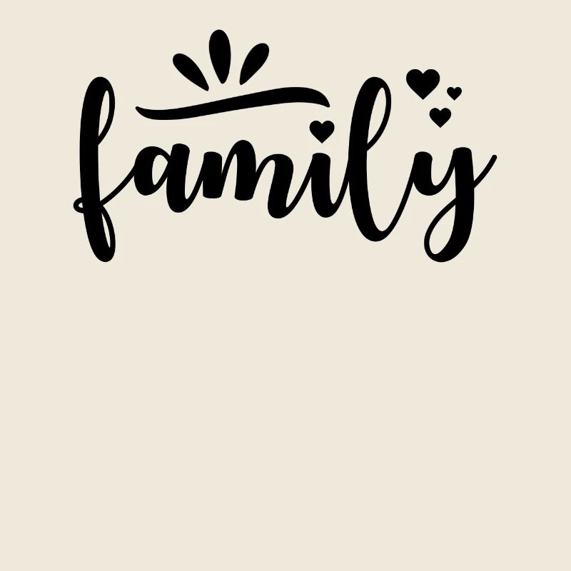 Family Text with Hearts
