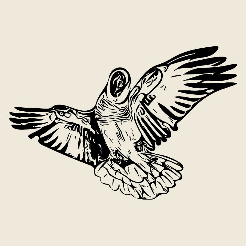 Parrot Vintage Bird Flight Drawing