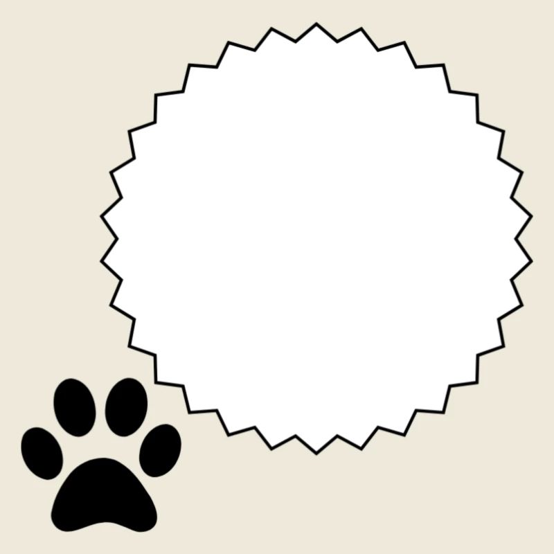 Template Sun Frame Paw Print Design