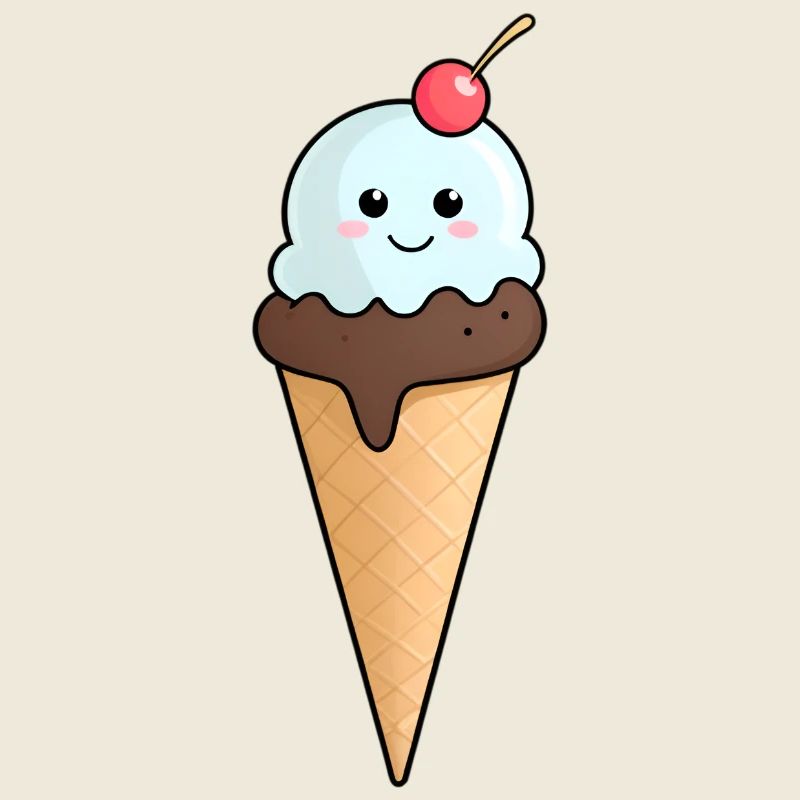 Kuscheliges Eis mit Kirsche