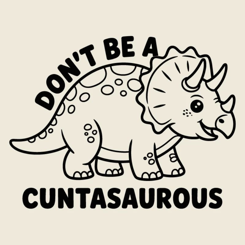 Colorful Dinosaur with Positive Thoughts