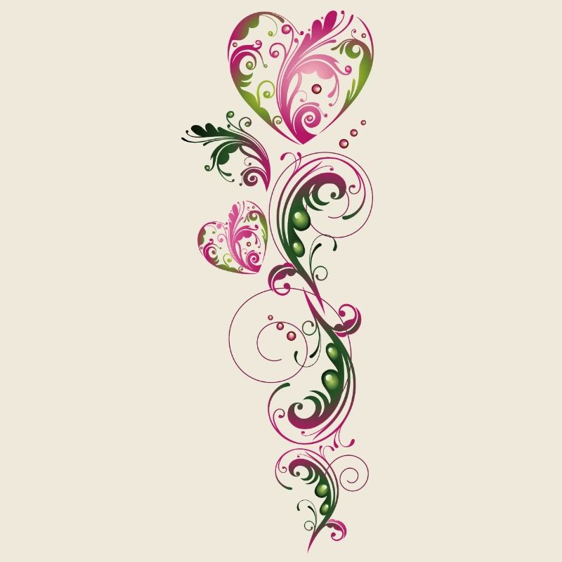 Summer Tendril Heart Floral Vintage