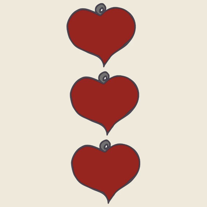 Heart pendant triple