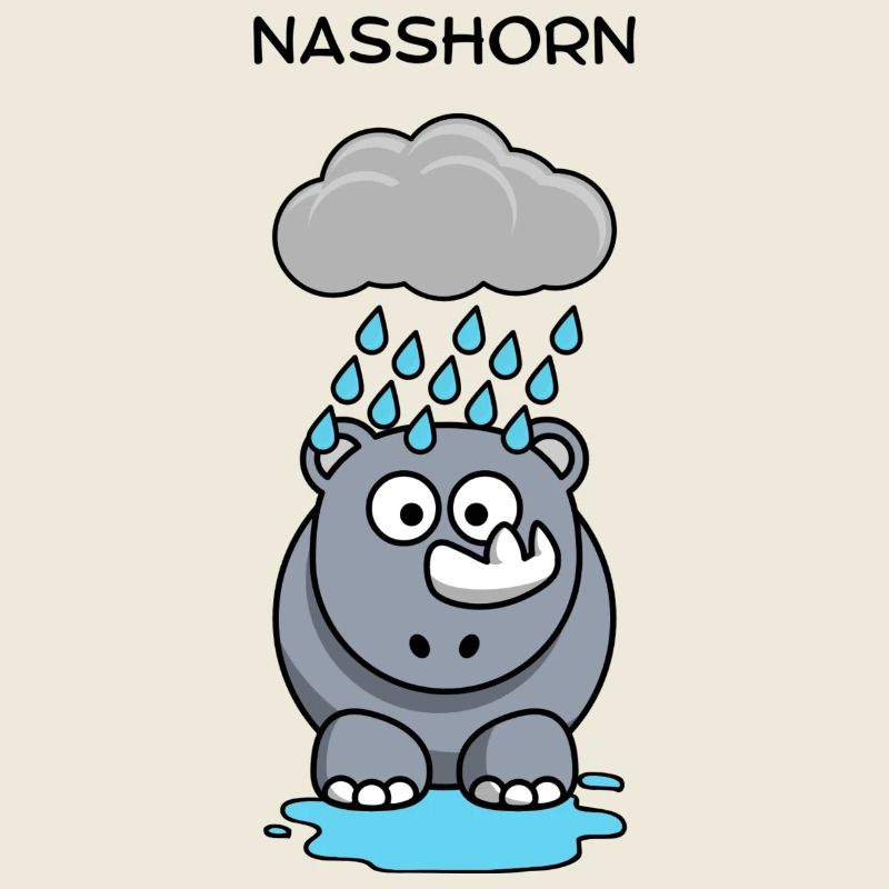 Regen-Hippo unter Wolken