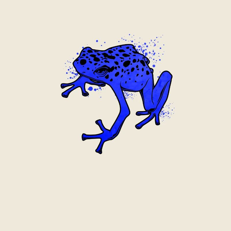 Frosch Zeichnung - Blauer Pfeilgiftfrosch
