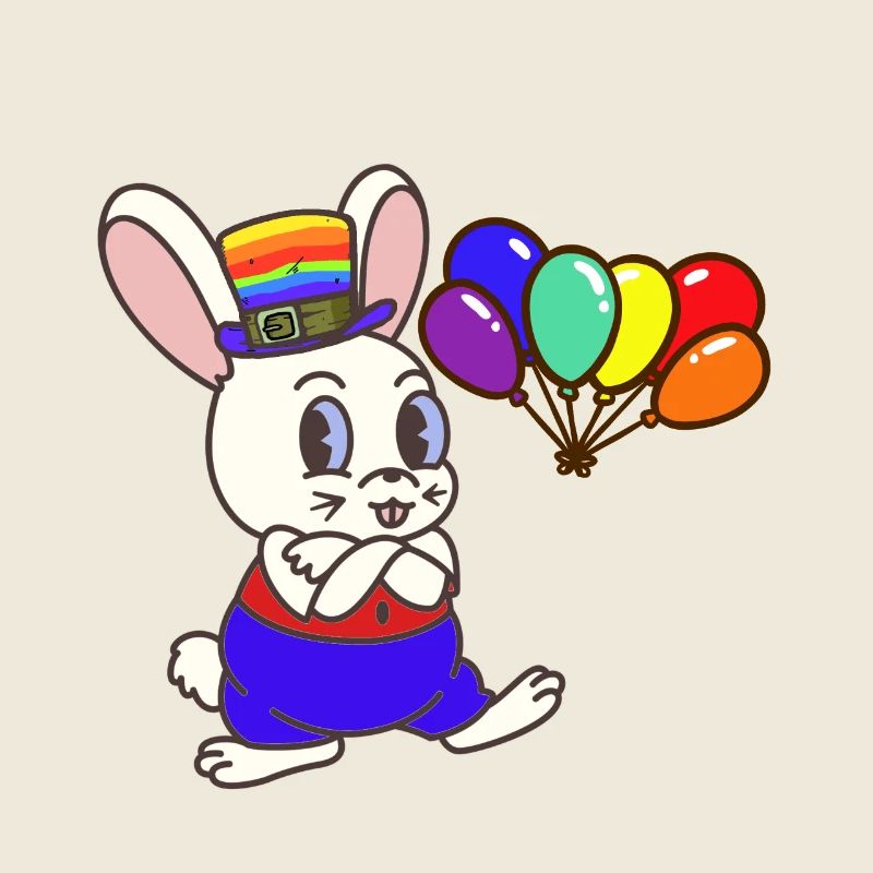 LGBT Bunny Rabbit Gay Pride Easter Bunny