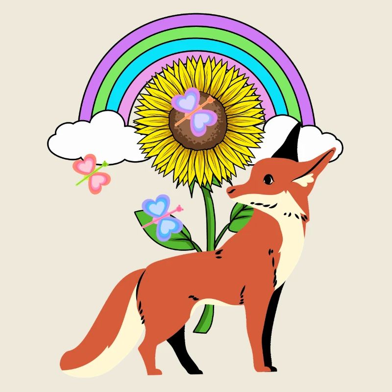 Regenbogen Fuchs Sonnenblume Kinder