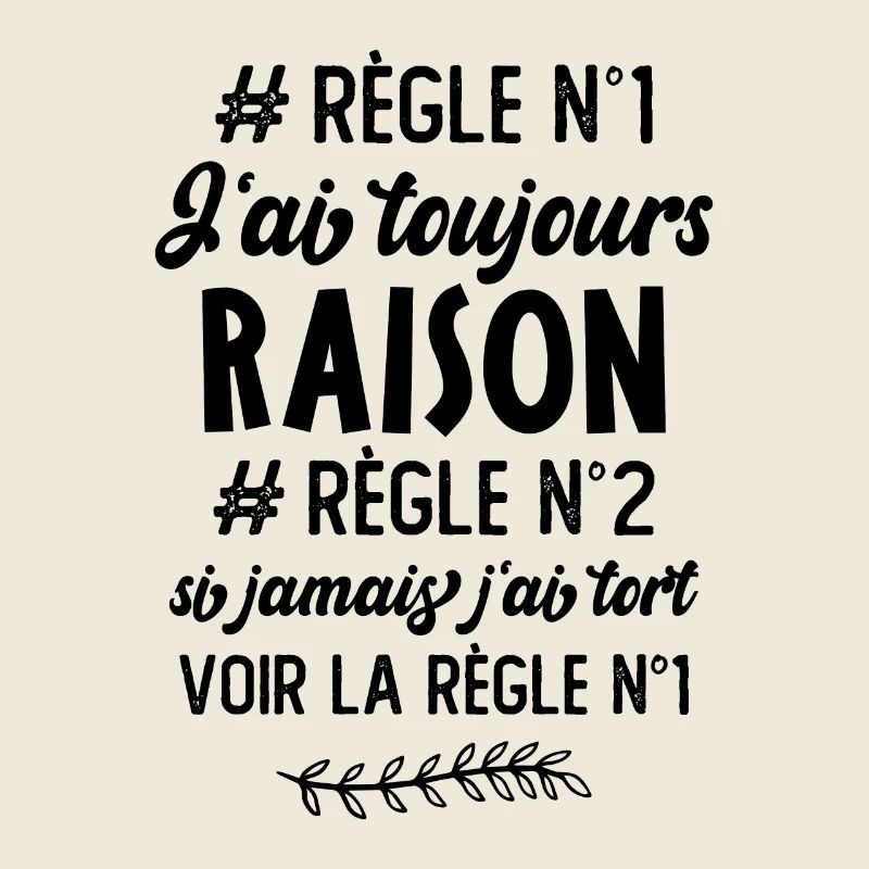 J'ai toujours raison Règle