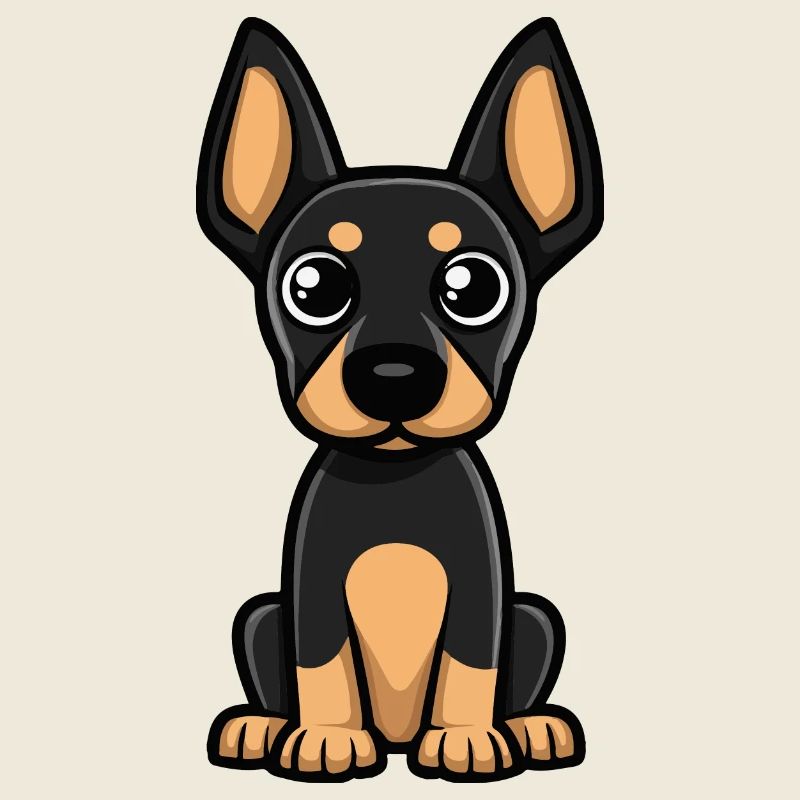 Doberman Hund Comic Baby