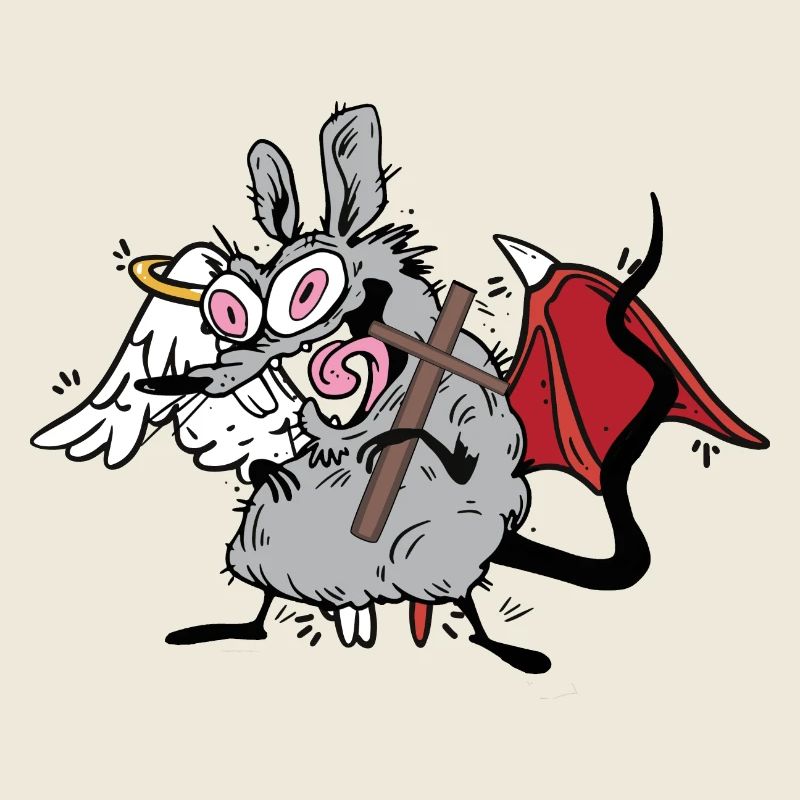 Halloween Rat Angel Devil Spiritual Occult