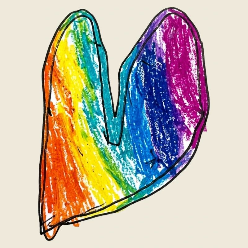 Regenbogen Herz Wachskreide