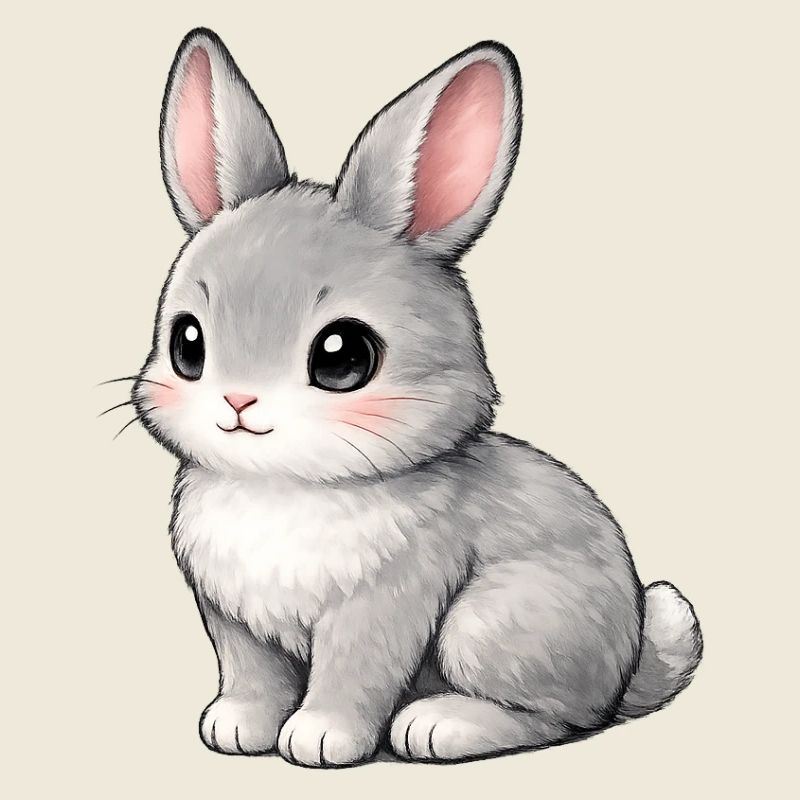 Illustration du lapin gris