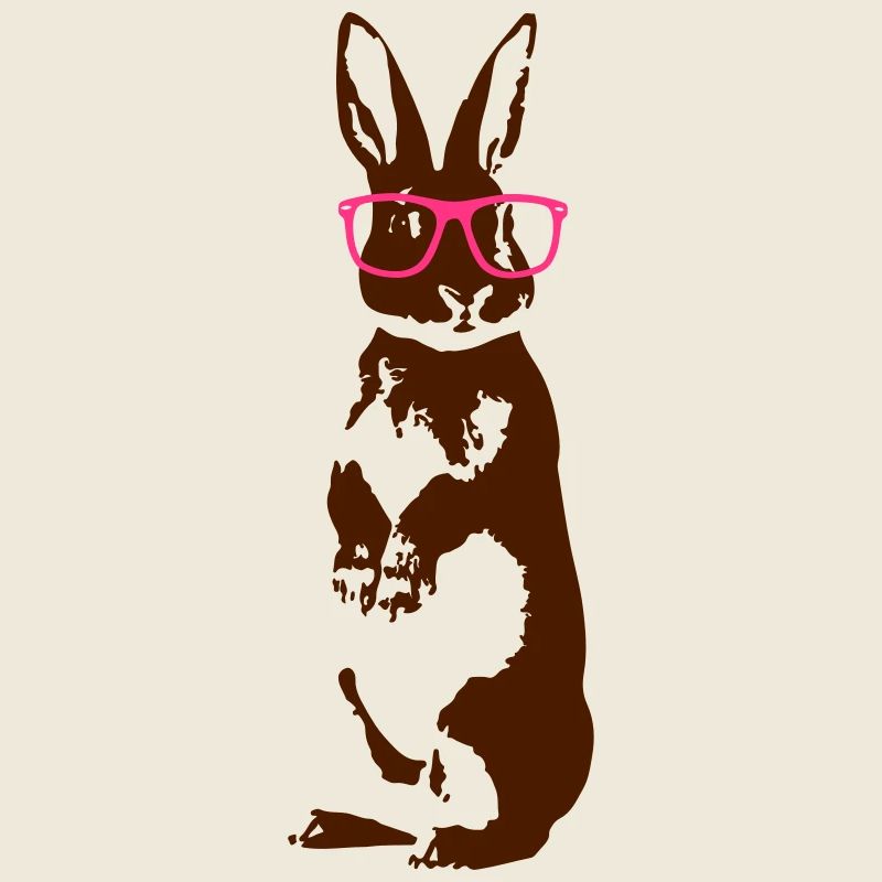 Hase mit Hipster Brille