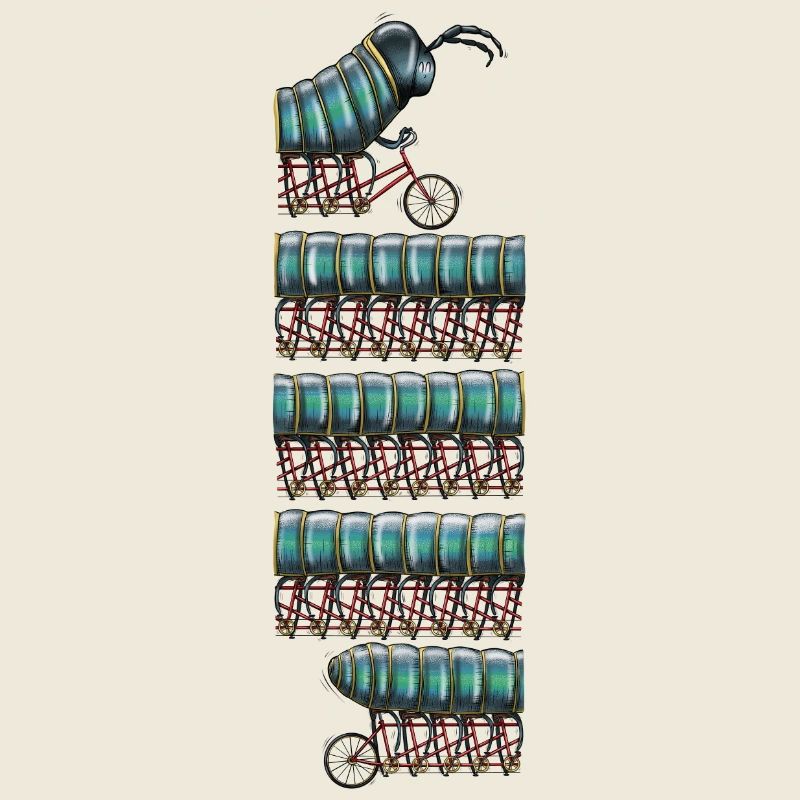 Centipedes on a bike
