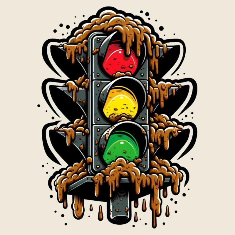 Classic German traffic light