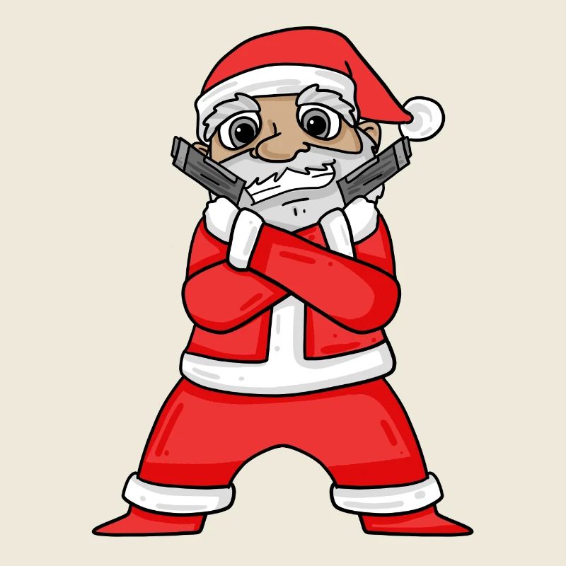 Weihnachtsmann mit Waffen