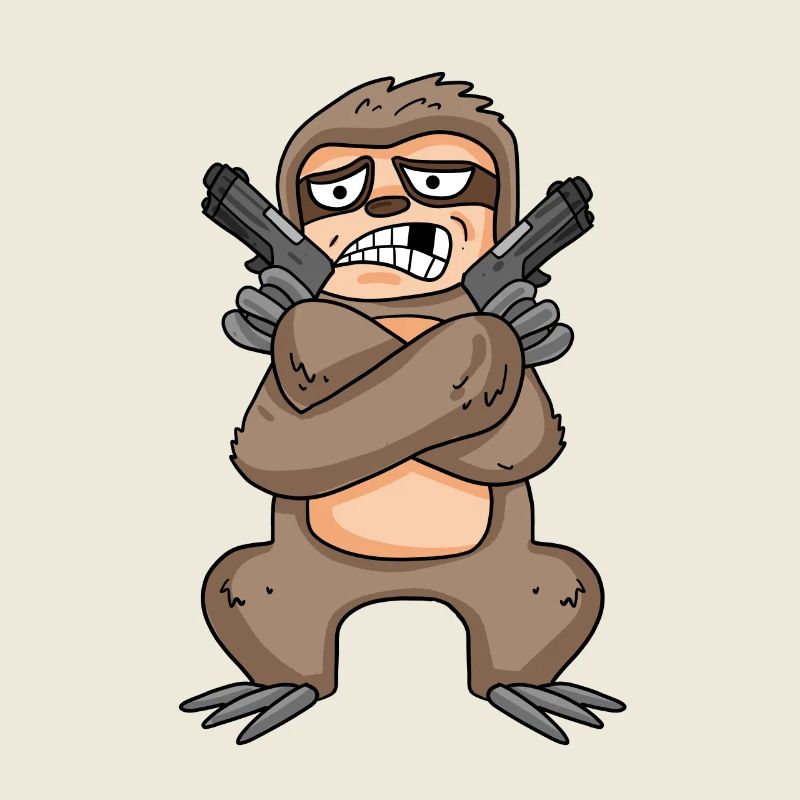 Faultier mit Pistole