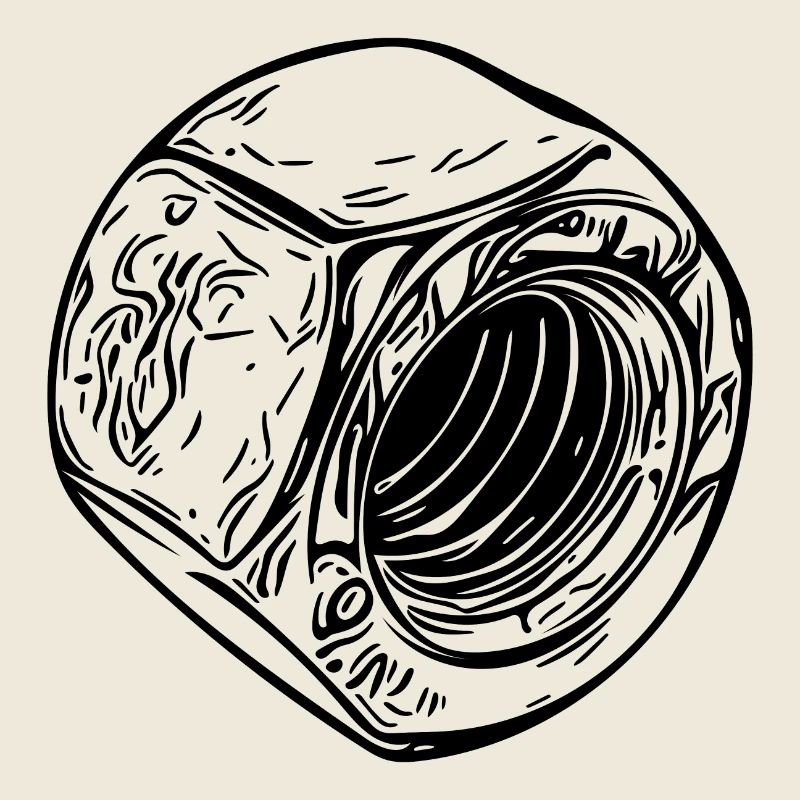 Große Schraubenmutter mit vintage Oberfläche