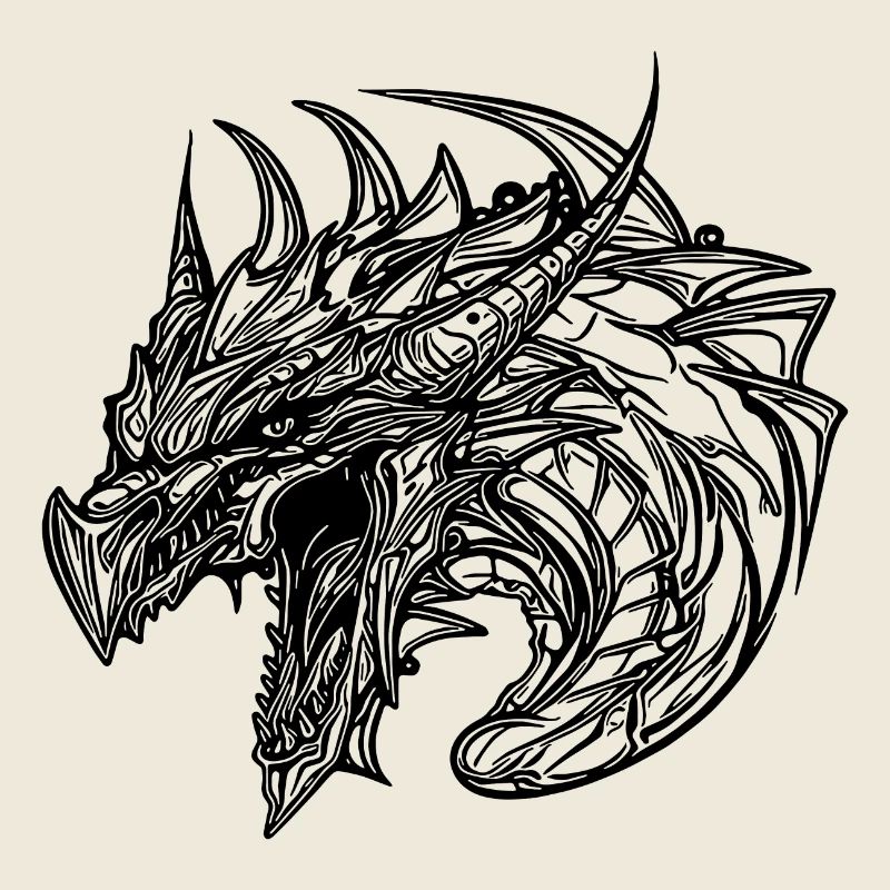 Dragon sifflant en robe à écailles de tatouage
