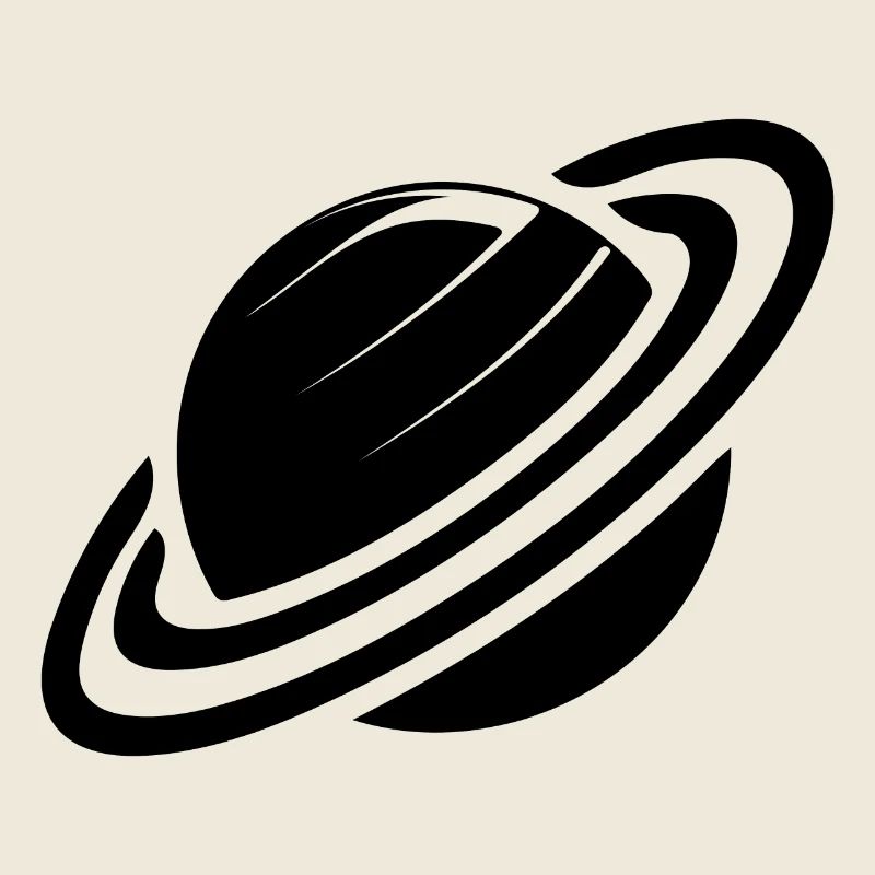 Planet Saturn with rings in the solar system