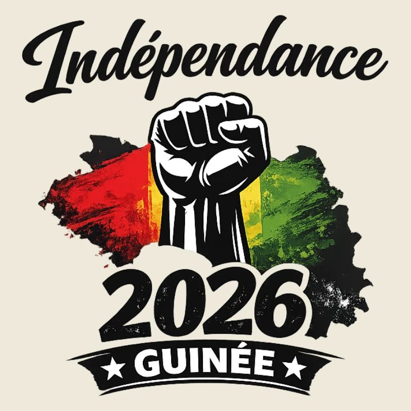 Independence GUINÉE“ mit Faust & Flaggenfarben