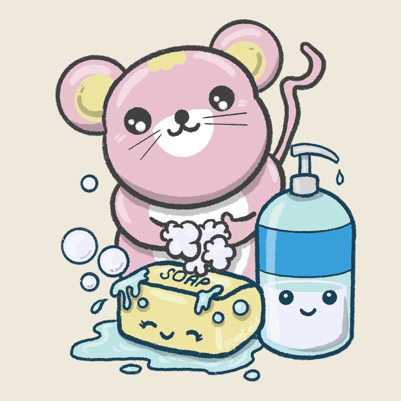 Kawaii Mouse - Mouse Wash Hands