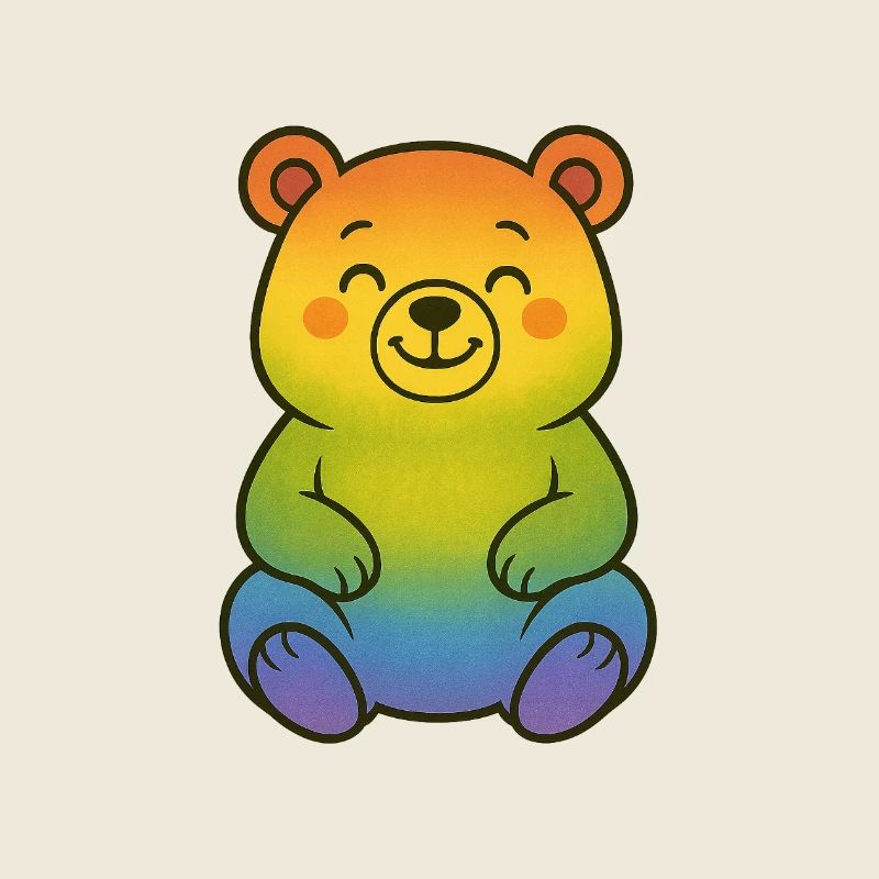Ours arc-en-ciel mignon