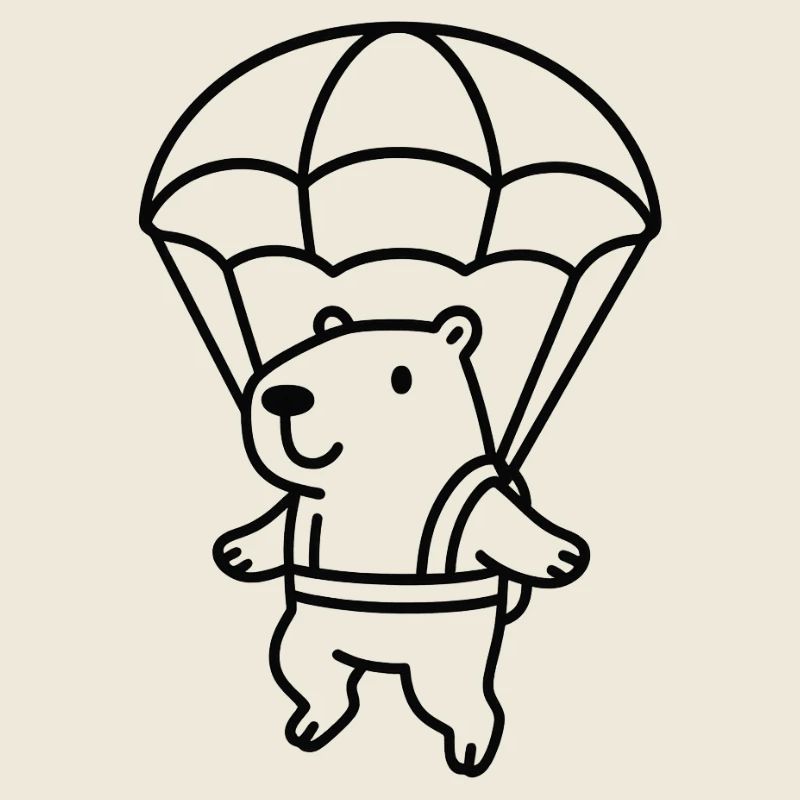 Capybara with parachute